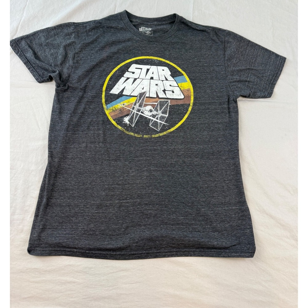 Star Wars Tie Fighter Graphic T-Shirt Mens Large‎ Charcoal Grey Mad Engine Retro